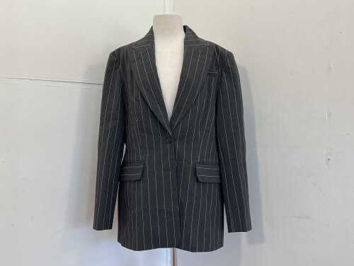 Cue Pinstripe Hourglass Blazer, size 14