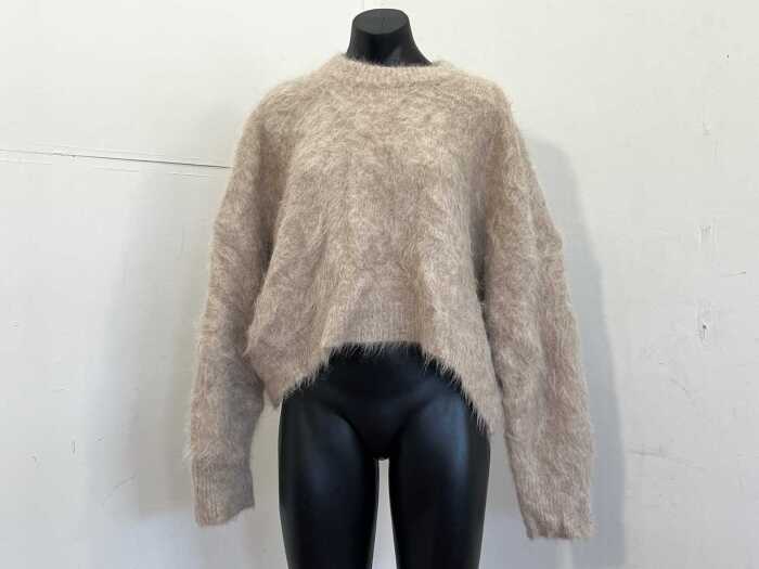 Dissh Salma Tuck Sleeve Jumper in Oat, size L