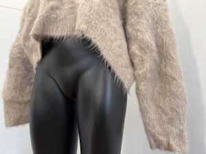 Dissh Salma Tuck Sleeve Jumper in Oat, size L - 3