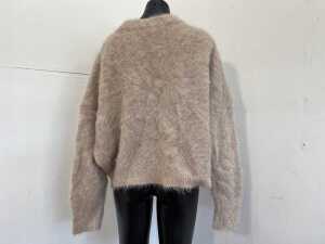 Dissh Salma Tuck Sleeve Jumper in Oat, size L - 4