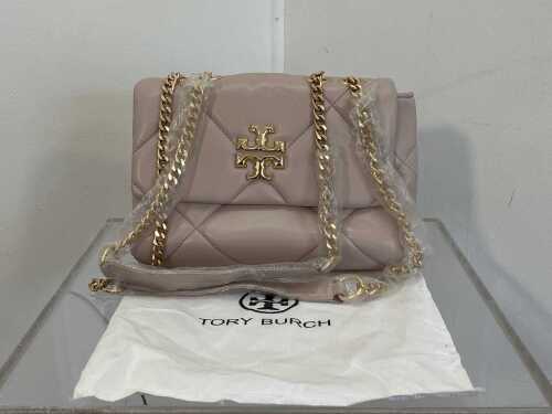 Tory Burch Small Kira Diamond Quilt Shoulder Bag in pink