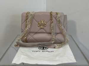 Tory Burch Small Kira Diamond Quilt Shoulder Bag in pink