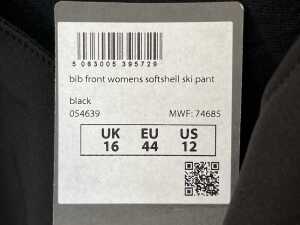 Mountain Warehouse Bib Front Women's Softshell Ski Pant in black, size 12 - 5