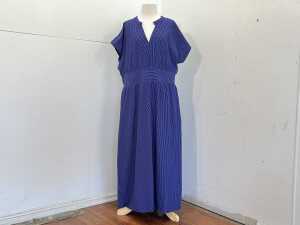 Elk Evve Dress in Chocolate and Cobalt, size 18