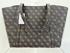 Guess Brown Logo Naya Tote Bag and Mini Pouch - 3