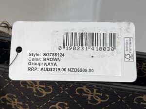 Guess Brown Logo Naya Tote Bag and Mini Pouch - 7