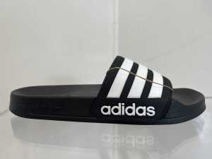 Adidas Adilette Shower slides in black and white, size US 8 - 2