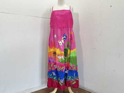 Gorman Pen Pals Placement Long Dress in Print, size 14