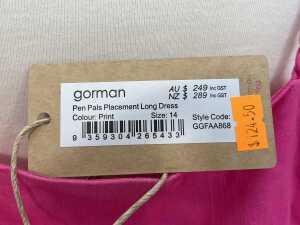 Gorman Pen Pals Placement Long Dress in Print, size 14 - 5