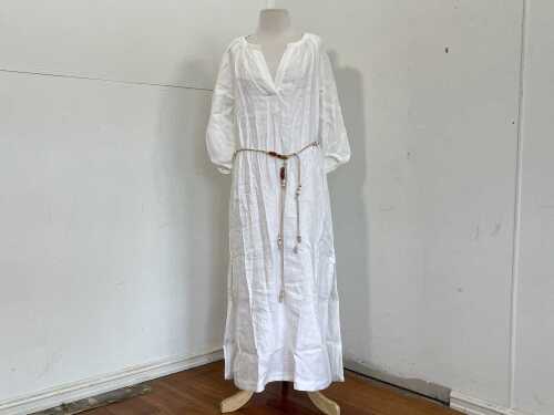 Husk Amara Kaftan in white, size M