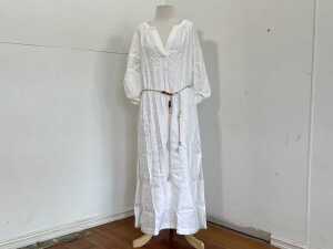 Husk Amara Kaftan in white, size M