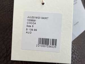 Sheike Jules Midi Skirt in Cocoa, size 8 - 5