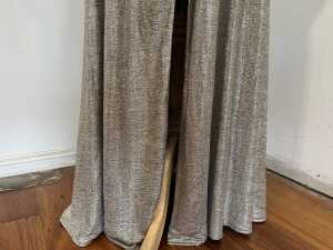 Country Road Metallic Wrap Maxi Dress in Pewter Gold, size L - 3