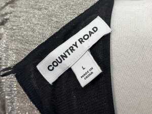 Country Road Metallic Wrap Maxi Dress in Pewter Gold, size L - 5