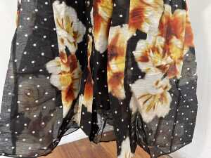 Veronika Maine Spot Floral Linen Silk Midi Dress, size 10 - 3