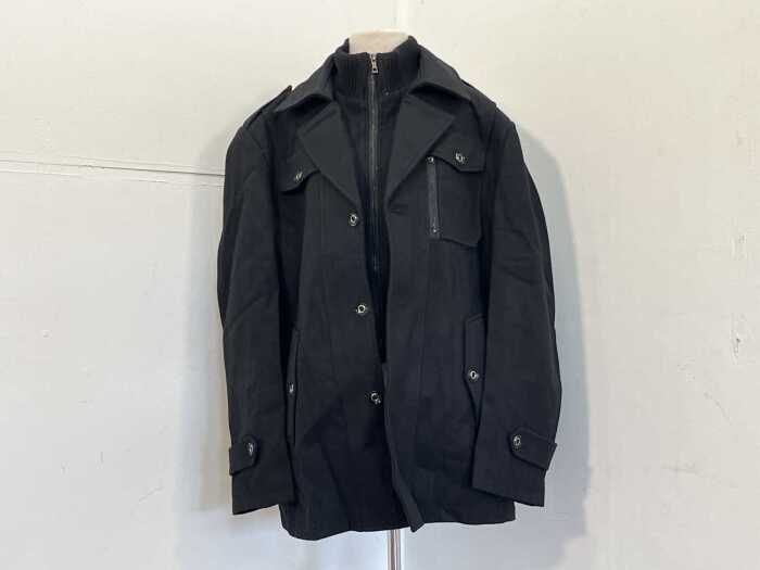 Wool coat in black, size 2XL