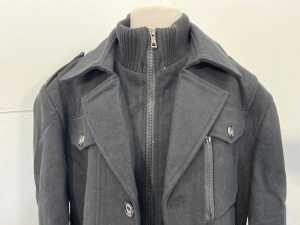Wool coat in black, size 2XL - 2
