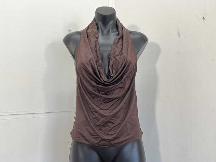 Henne Teevan Cowl Neck Top in Chocolate, size 10