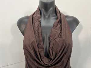 Henne Teevan Cowl Neck Top in Chocolate, size 10 - 2