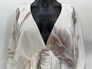 Modesees Dolman Sleeve Maxi Dress in Ivory & Taupe, size L - 2