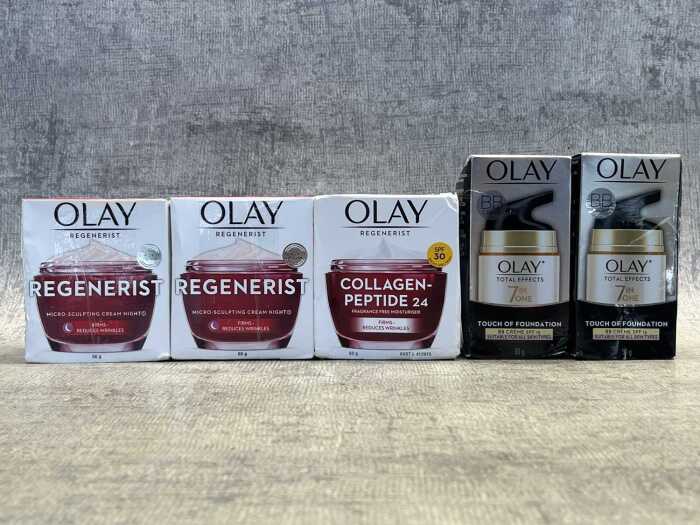 Group of Olay beauty products