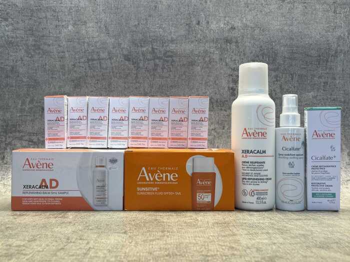Group of Avene beauty products
