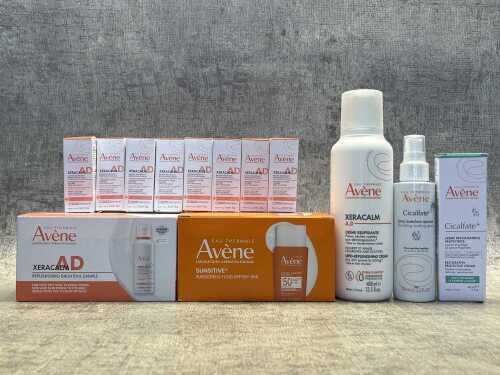 Group of Avene beauty products