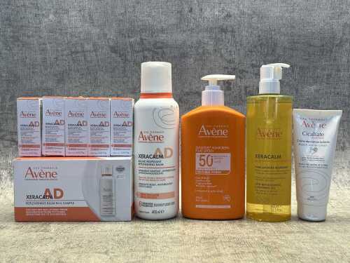 Group of Avene beauty products