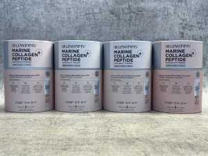 Four packs of Dr. Lewinn's Marine Collagen Peptide powder