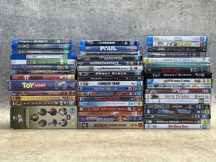 Group of DVDs