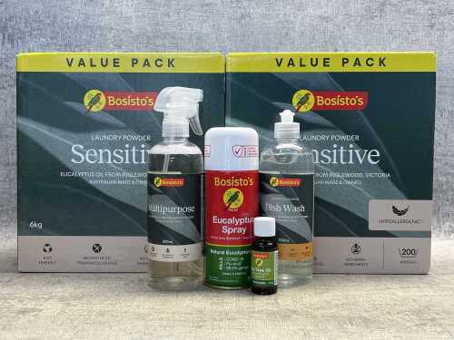 Group of Bosisto's cleaning products