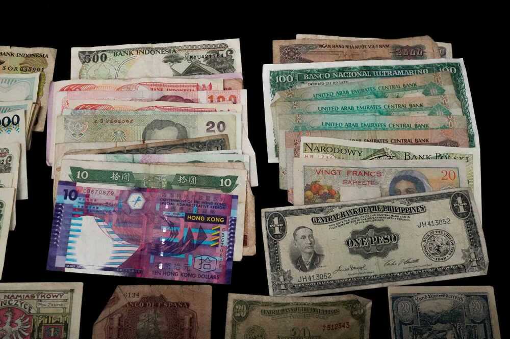 Group of assorted foreign bank notes
