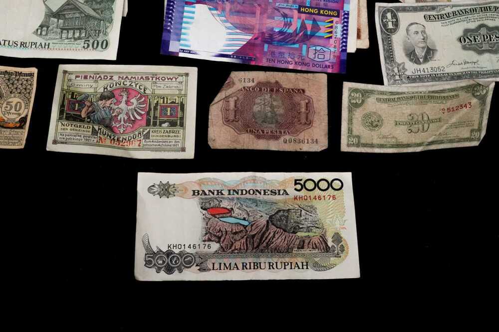 Group of assorted foreign bank notes