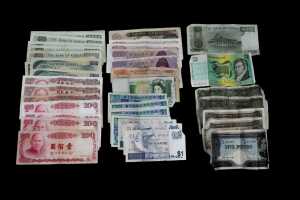 Group of assorted bank notes