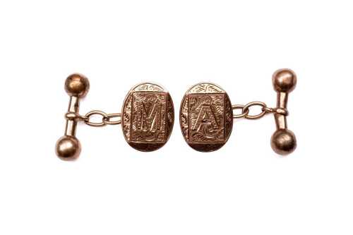 A pair of vintage cufflinks in 9 carat rose gold