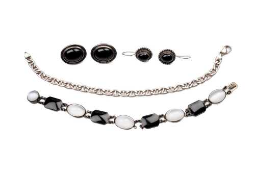 Collection of jewellery in sterling silver