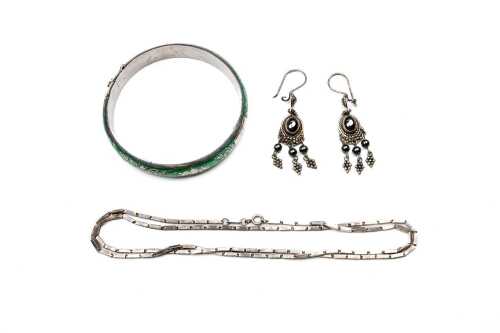Collection of jewellery in sterling silver