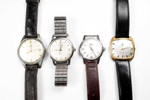Four vintage automatic/winding watches