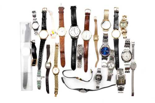 Large collection of watches in parts in case