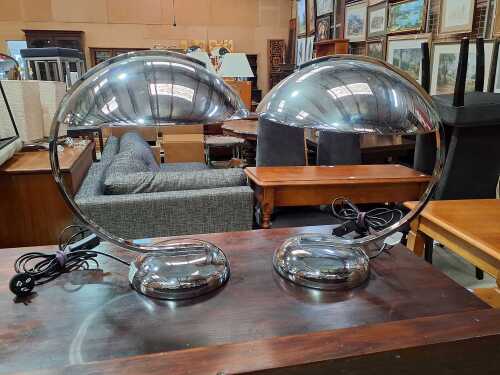 Pair of chrome bedside lights