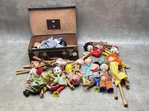 Assorted vintage puppet parts