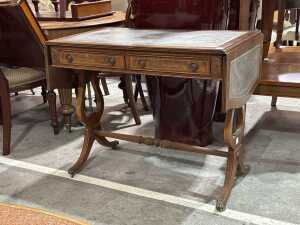 Lyre-end drop side desk