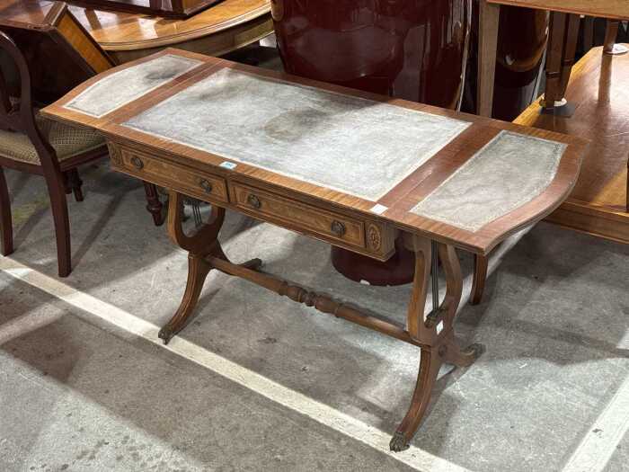 Lyre-end drop side desk