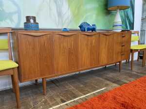 Chiswell mid century wave handled sideboard - 2