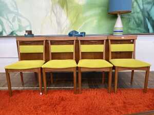 Set of 4 Chiswell mid century teak dining chairs