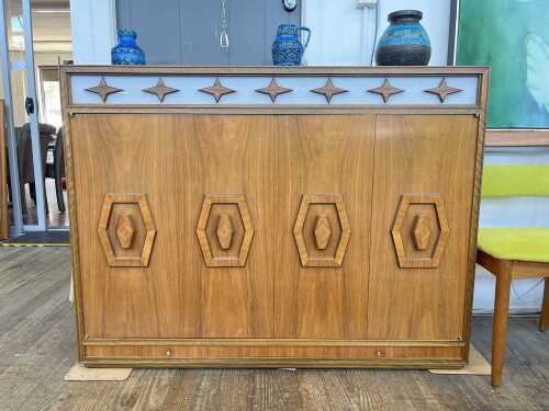 Jakob Rudowski (1927 - 1996) mid-century wall mounted bar unit.