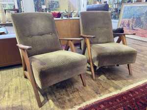 Schulim Krimper (1893-1971) pair of armchairs
