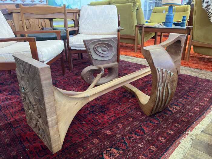 Sol Shapiro, organic form coffee table base, 1973.
