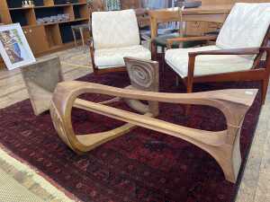 Sol Shapiro, organic form coffee table base, 1973. - 2