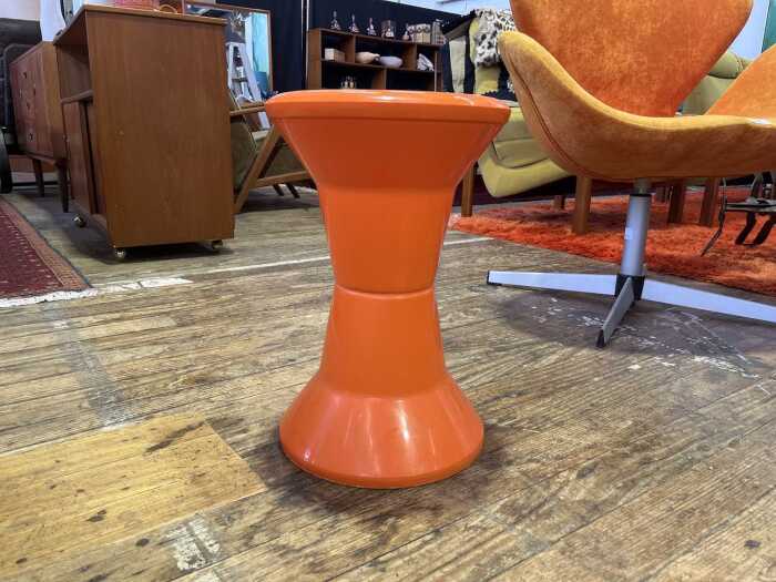 Mid century Caroma orange plastic stool